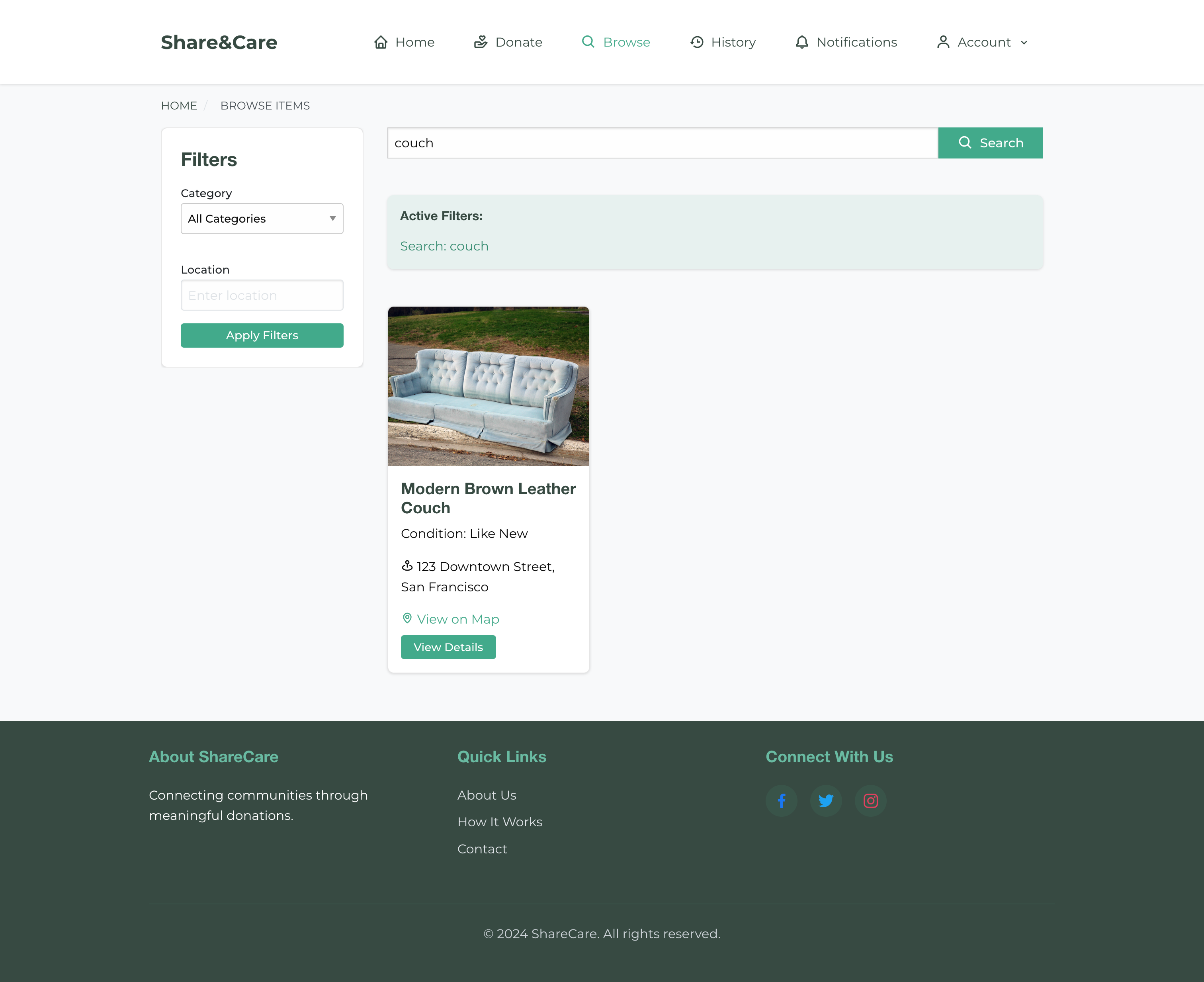 Final design - Search interface